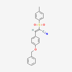 molecular formula C23H19NO3S B2615742 (E)-3-(4-(苯甲氧基)苯基)-2-甲苯磺酰基丙烯腈 CAS No. 811831-06-8