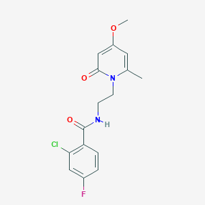 molecular formula C16H16ClFN2O3 B2615745 2-氯-4-氟-N-(2-(4-甲氧基-6-甲基-2-氧代吡啶-1(2H)-基)乙基)苯甲酰胺 CAS No. 2034590-40-2