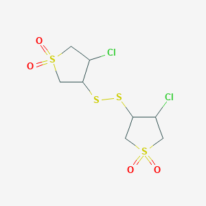 molecular formula C8H12Cl2O4S4 B2615754 3-Chloro-4-[(4-chloro-1,1-dioxothiolan-3-yl)disulfanyl]thiolane 1,1-dioxide CAS No. 112161-67-8