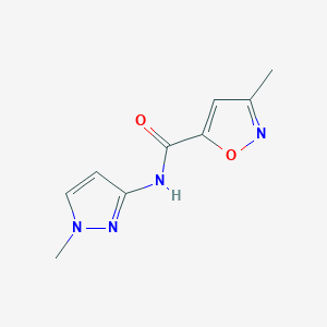 molecular formula C9H10N4O2 B2615764 3-methyl-N-(1-methyl-1H-pyrazol-3-yl)-1,2-oxazole-5-carboxamide CAS No. 1241174-55-9