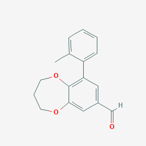 molecular formula C17H16O3 B2615773 6-(2-甲基苯基)-3,4-二氢-2H-1,5-苯二氧杂菲-8-甲醛 CAS No. 2241140-69-0