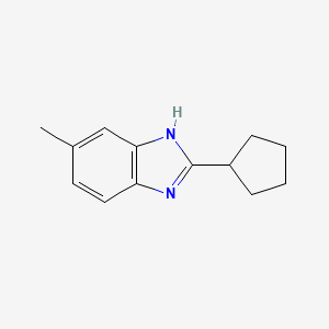 molecular formula C13H16N2 B2615775 2-Cyclopentyl-5-methyl-1H-benzimidazole CAS No. 221548-36-3