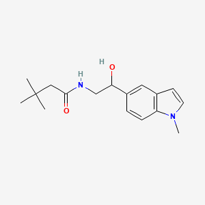 molecular formula C17H24N2O2 B2615779 N-(2-羟基-2-(1-甲基-1H-吲哚-5-基)乙基)-3,3-二甲基丁酰胺 CAS No. 2034258-06-3