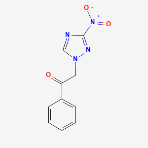 molecular formula C10H8N4O3 B2615786 2-(3-nitro-1H-1,2,4-triazol-1-yl)-1-phenylethanone CAS No. 184706-40-9