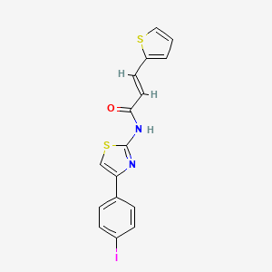 molecular formula C16H11IN2OS2 B2615788 (E)-N-(4-(4-碘苯)噻唑-2-基)-3-(噻吩-2-基)丙烯酰胺 CAS No. 850782-21-7