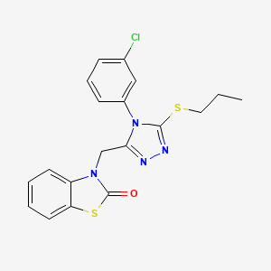 molecular formula C19H17ClN4OS2 B2615792 3-[[4-(3-氯苯基)-5-丙硫基-1,2,4-三唑-3-基]甲基]-1,3-苯并噻唑-2-酮 CAS No. 847403-38-7