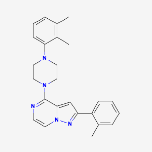 molecular formula C25H27N5 B2615795 4-[4-(2,3-二甲苯基)哌嗪-1-基]-2-(2-甲苯基)吡唑并[1,5-a]吡嗪 CAS No. 1326920-22-2