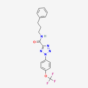 molecular formula C18H16F3N5O2 B2615799 N-(3-phenylpropyl)-2-(4-(trifluoromethoxy)phenyl)-2H-tetrazole-5-carboxamide CAS No. 1396676-43-9