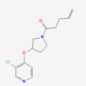 molecular formula C14H17ClN2O2 B2615800 1-(3-((3-Chloropyridin-4-yl)oxy)pyrrolidin-1-yl)pent-4-en-1-one CAS No. 2034472-68-7