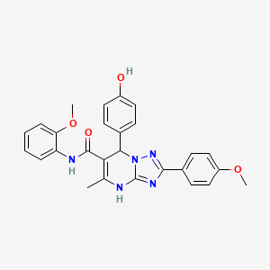 molecular formula C27H25N5O4 B2615804 7-(4-hydroxyphenyl)-N-(2-methoxyphenyl)-2-(4-methoxyphenyl)-5-methyl-4,7-dihydro-[1,2,4]triazolo[1,5-a]pyrimidine-6-carboxamide CAS No. 543680-60-0