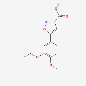 molecular formula C14H15NO5 B2615806 5-(3,4-Diethoxyphenyl)isoxazole-3-carboxylic acid CAS No. 924871-56-7