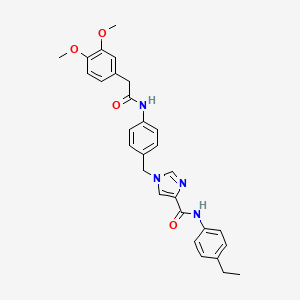 molecular formula C29H30N4O4 B2615807 1-(4-(2-(3,4-dimethoxyphenyl)acetamido)benzyl)-N-(4-ethylphenyl)-1H-imidazole-4-carboxamide CAS No. 1251689-39-0