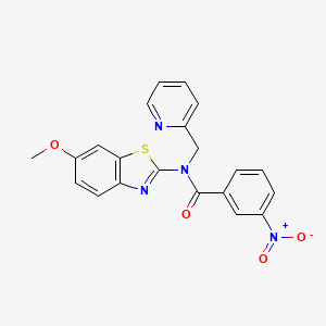 molecular formula C21H16N4O4S B2615809 N-(6-methoxybenzo[d]thiazol-2-yl)-3-nitro-N-(pyridin-2-ylmethyl)benzamide CAS No. 941967-91-5