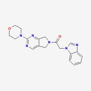 molecular formula C19H20N6O2 B2615814 2-(1H-benzo[d]imidazol-1-yl)-1-(2-morpholino-5H-pyrrolo[3,4-d]pyrimidin-6(7H)-yl)ethanone CAS No. 2034224-24-1