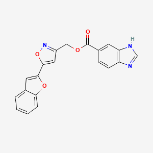 molecular formula C20H13N3O4 B2615817 (5-(苯并呋喃-2-基)异恶唑-3-基)甲基 1H-苯并[d]咪唑-5-羧酸酯 CAS No. 1209703-51-4