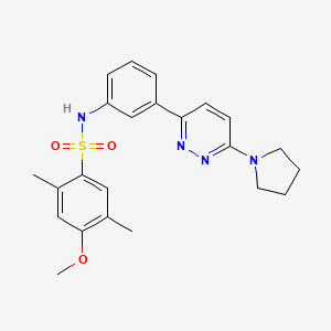 4-methoxy-2,5-dimethyl-N-{3-[6-(pyrrolidin-1-yl)pyridazin-3-yl]phenyl}benzene-1-sulfonamide