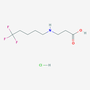 molecular formula C8H15ClF3NO2 B2615822 3-((5,5,5-Trifluoropentyl)amino)propanoic acid hydrochloride CAS No. 2230802-79-4
