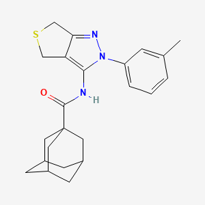 molecular formula C23H27N3OS B2615833 N-[2-(3-methylphenyl)-4,6-dihydrothieno[3,4-c]pyrazol-3-yl]adamantane-1-carboxamide CAS No. 392288-81-2