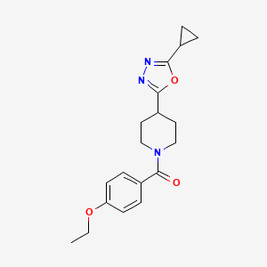 molecular formula C19H23N3O3 B2615840 (4-(5-Cyclopropyl-1,3,4-oxadiazol-2-yl)piperidin-1-yl)(4-ethoxyphenyl)methanone CAS No. 1210535-08-2