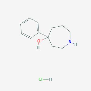 molecular formula C12H18ClNO B2615841 4-Phenylazepan-4-ol hydrochloride CAS No. 1202-88-6