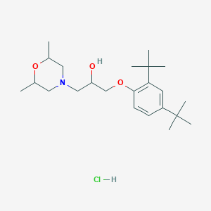 molecular formula C23H40ClNO3 B2615847 1-(2,4-Di-tert-butylphenoxy)-3-(2,6-dimethylmorpholino)propan-2-ol hydrochloride CAS No. 1217677-27-4