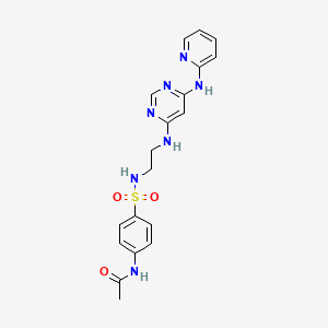 molecular formula C19H21N7O3S B2615848 N-(4-(N-(2-((6-(pyridin-2-ylamino)pyrimidin-4-yl)amino)ethyl)sulfamoyl)phenyl)acetamide CAS No. 1421455-64-2