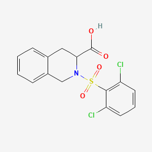 molecular formula C16H13Cl2NO4S B2615856 2-(2,6-Dichlorobenzenesulfonyl)-1,2,3,4-tetrahydroisoquinoline-3-carboxylic acid CAS No. 1009520-26-6