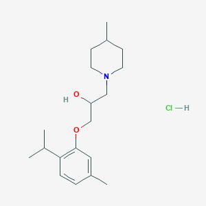 molecular formula C19H32ClNO2 B2615860 1-(2-Isopropyl-5-methylphenoxy)-3-(4-methylpiperidin-1-yl)propan-2-ol hydrochloride CAS No. 352458-12-9