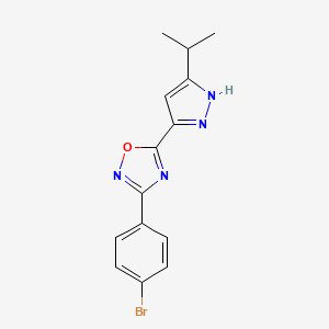 molecular formula C14H13BrN4O B2615861 3-(4-bromophenyl)-5-(3-isopropyl-1H-pyrazol-5-yl)-1,2,4-oxadiazole CAS No. 1037176-35-4