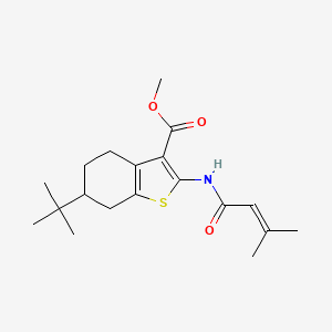 molecular formula C19H27NO3S B2615862 6-(叔丁基)-2-(3-甲基丁-2-烯酰氨基)-4,5,6,7-四氢苯并[b]噻吩-3-羧酸甲酯 CAS No. 685847-46-5