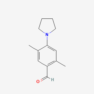 molecular formula C13H17NO B2615864 2,5-Dimethyl-4-pyrrolidin-1-yl-benzaldehyde CAS No. 708280-61-9
