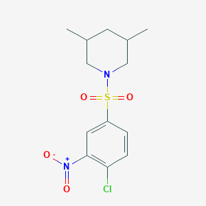 molecular formula C13H17ClN2O4S B2615865 1-(4-Chloro-3-nitrobenzenesulfonyl)-3,5-dimethylpiperidine CAS No. 749920-16-9