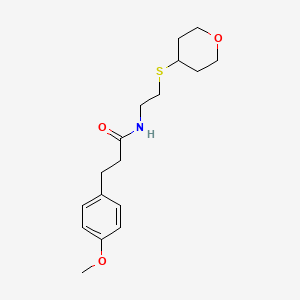 3-(4-methoxyphenyl)-N-(2-((tetrahydro-2H-pyran-4-yl)thio)ethyl)propanamide