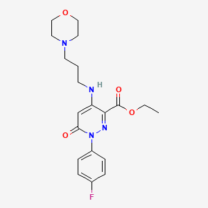 Ethyl 1-(4-fluorophenyl)-4-((3-morpholinopropyl)amino)-6-oxo-1,6-dihydropyridazine-3-carboxylate