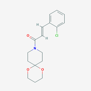 molecular formula C17H20ClNO3 B2615873 (E)-3-(2-氯苯基)-1-(1,5-二氧杂-9-氮杂螺[5.5]十一烷-9-基)丙-2-烯-1-酮 CAS No. 1351663-83-6