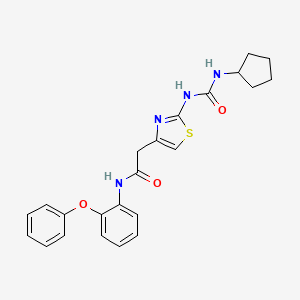 molecular formula C23H24N4O3S B2615878 2-(2-(3-cyclopentylureido)thiazol-4-yl)-N-(2-phenoxyphenyl)acetamide CAS No. 921830-69-5