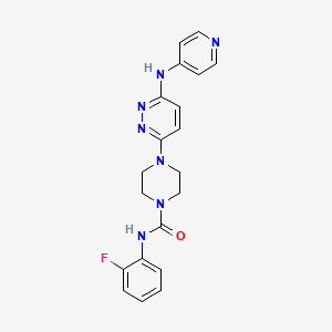 molecular formula C20H20FN7O B2615880 N-(2-fluorophenyl)-4-(6-(pyridin-4-ylamino)pyridazin-3-yl)piperazine-1-carboxamide CAS No. 1040647-55-9