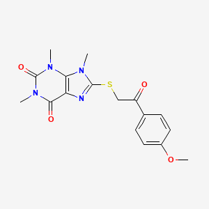 8-{[2-(4-methoxyphenyl)-2-oxoethyl]sulfanyl}-1,3,9-trimethyl-2,3,6,9-tetrahydro-1H-purine-2,6-dione