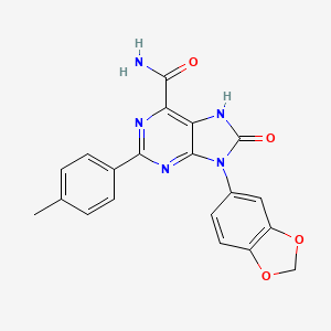 molecular formula C20H15N5O4 B2615891 9-(1,3-benzodioxol-5-yl)-2-(4-methylphenyl)-8-oxo-7H-purine-6-carboxamide CAS No. 898447-30-8