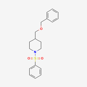 molecular formula C19H23NO3S B2615901 1-(Benzenesulfonyl)-4-(phenylmethoxymethyl)piperidine CAS No. 1327240-70-9