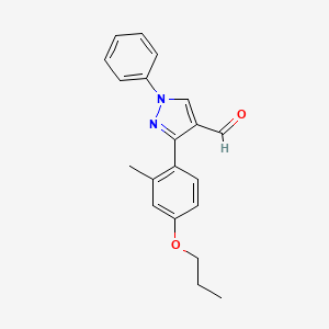 molecular formula C20H20N2O2 B2615909 3-(2-methyl-4-propoxyphenyl)-1-phenyl-1H-pyrazole-4-carbaldehyde CAS No. 1234692-25-1