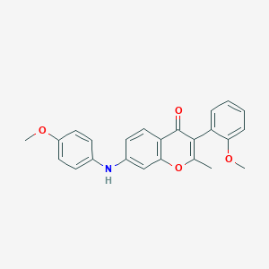 molecular formula C24H21NO4 B2615933 3-(2-methoxyphenyl)-7-((4-methoxyphenyl)amino)-2-methyl-4H-chromen-4-one CAS No. 859668-79-4