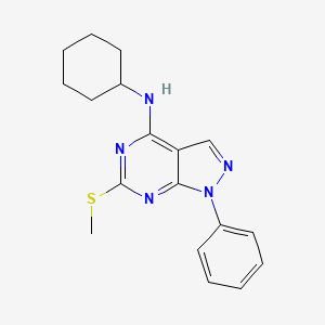 molecular formula C18H21N5S B2615938 N-cyclohexyl-6-(methylsulfanyl)-1-phenyl-1H-pyrazolo[3,4-d]pyrimidin-4-amine CAS No. 478247-63-1