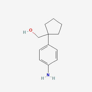 molecular formula C12H17NO B2615953 [1-(4-Aminophenyl)cyclopentyl]methanol CAS No. 1368639-80-8