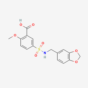 5-(N-(benzo[d][1,3]dioxol-5-ylmethyl)sulfamoyl)-2-methoxybenzoic acid