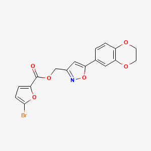 molecular formula C17H12BrNO6 B2615957 [5-(2,3-dihydro-1,4-benzodioxin-6-yl)-1,2-oxazol-3-yl]methyl 5-bromofuran-2-carboxylate CAS No. 1105244-65-2