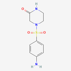 molecular formula C10H13N3O3S B2615958 4-[(4-Aminophenyl)sulfonyl]piperazin-2-one CAS No. 953754-76-2