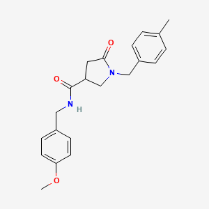 molecular formula C21H24N2O3 B2615962 N-[(4-methoxyphenyl)methyl]-1-[(4-methylphenyl)methyl]-5-oxopyrrolidine-3-carboxamide CAS No. 1389716-45-3