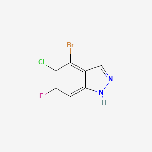 molecular formula C7H3BrClFN2 B2615963 4-bromo-5-chloro-6-fluoro-1H-indazole CAS No. 2368909-55-9