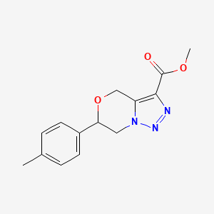 molecular formula C14H15N3O3 B2615966 methyl 6-(4-methylphenyl)-6,7-dihydro-4H-[1,2,3]triazolo[5,1-c][1,4]oxazine-3-carboxylate CAS No. 1923120-44-8